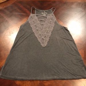 Charcoal grey racerback tank top
